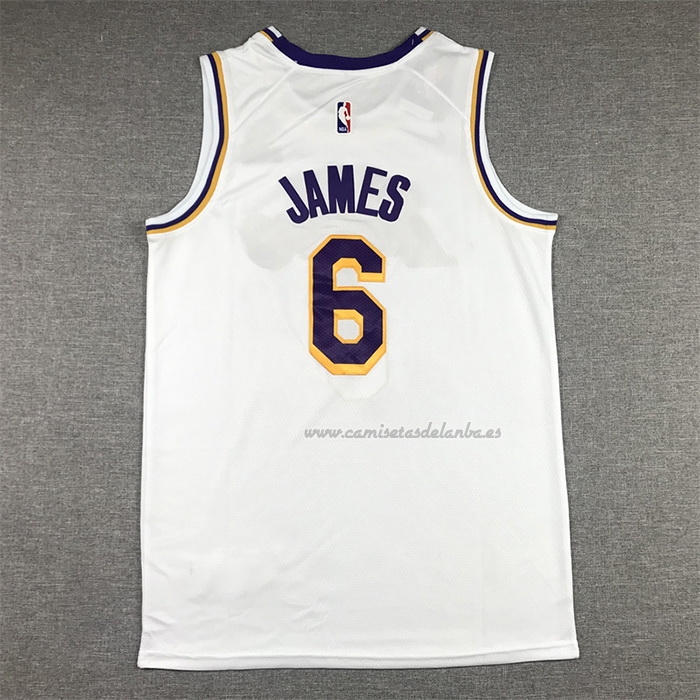 Camiseta Los Angeles Lakers LeBron James NO 6 Association 2022-23 Blanco